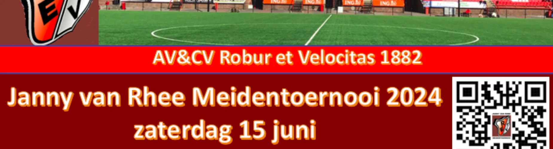 Banner - Janny van Rhee Meidentoernooi 2024 - Robur et Velocitas - Apeldoorn