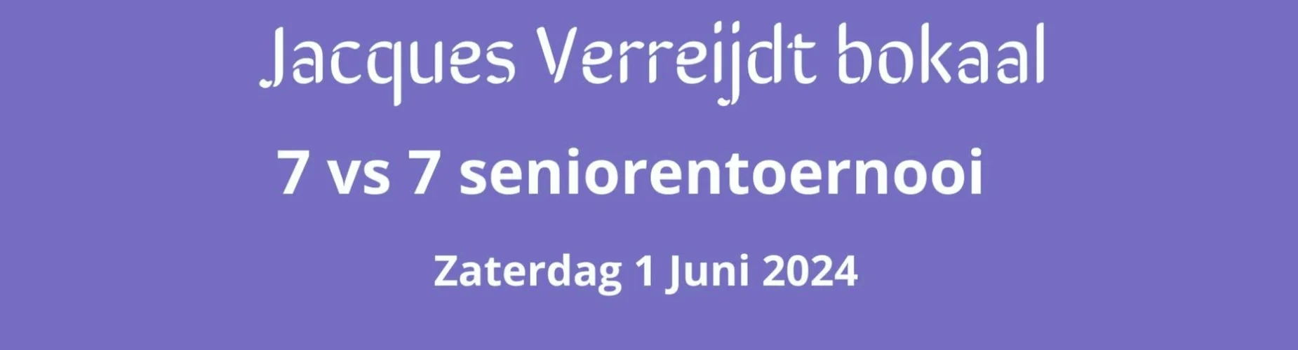 Banner - Jacques Verreijdt Bokaal - SVO Buytenpark - Zoetermeer