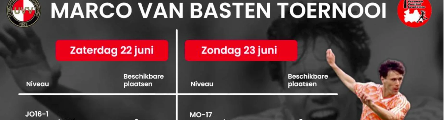Banner - Marco Van Basten Toernooi 2024 - UVV Voetbal - Vleuten