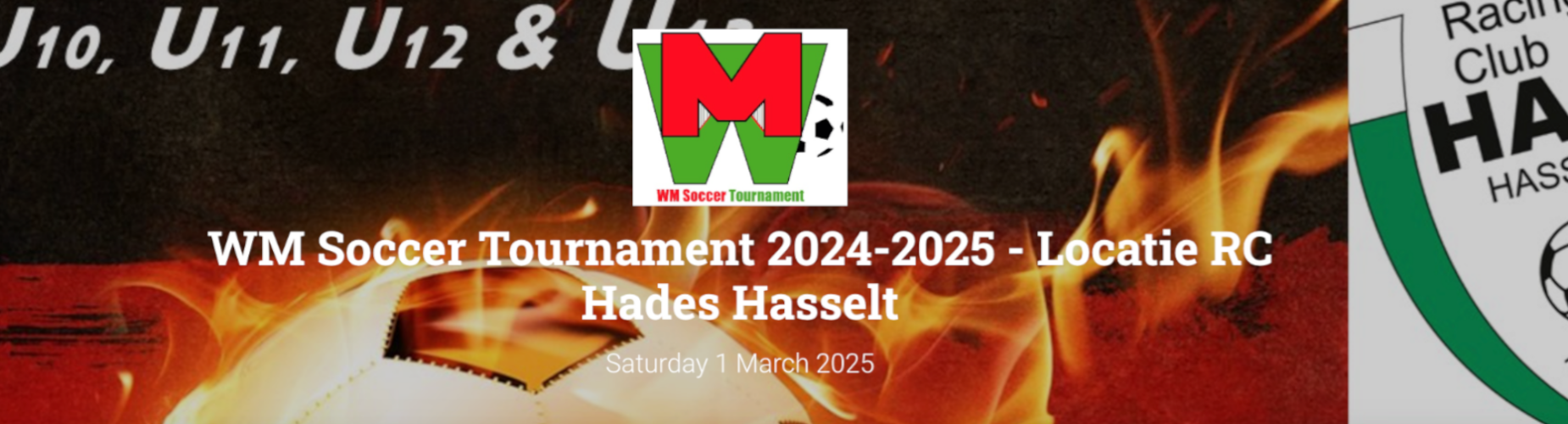 Banner - WM Soccer Tournament Locatie RC Hades Hasselt - WM Soccer Events - Affligem