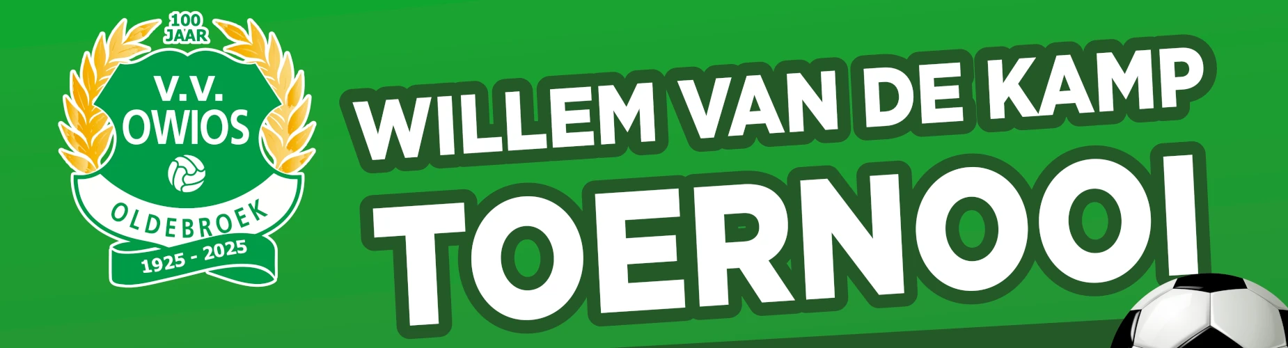 Banner - Willem van de Kamp Toernooi 2025 - vv OWIOS - Oldebroek