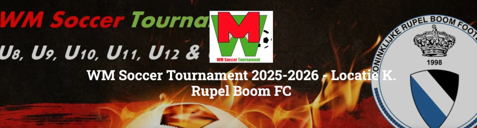 Banner - WM Soccer Tournament Locatie K. Rupel Boom FC 2025 - WM Soccer Events - Affligem