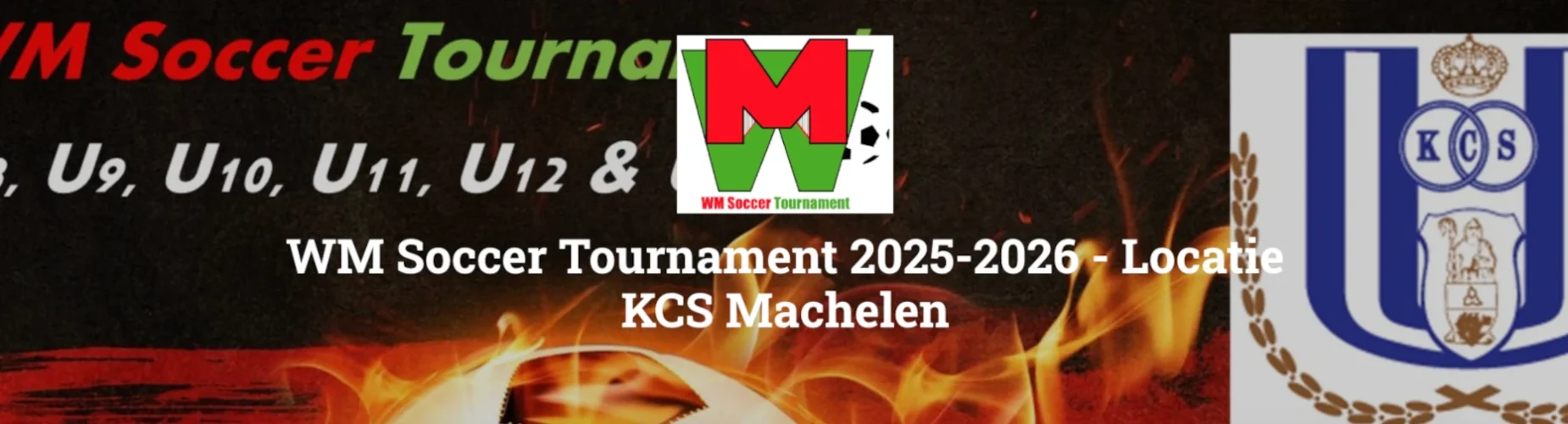 Banner - WM Soccer Tournament Locatie KCS Machelen 2025 - WM Soccer Events - Affligem