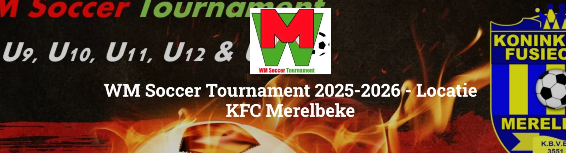 Banner - WM Soccer Tournament Locatie KFC Merelbeke 2025 - WM Soccer Events - Affligem