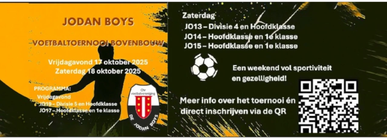 Banner - JO14 - Toernooi Jodan Boys 2025 - CVV De Jodan Boys - Gouda