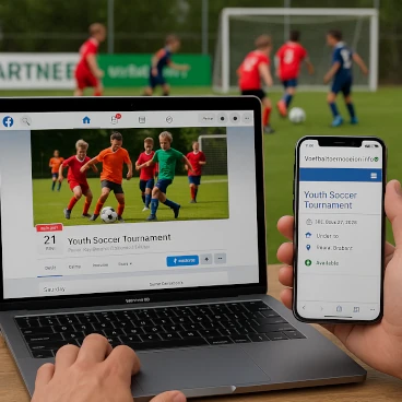 Promotie van een voetbaltoernooi via sociale media en voetbaltoernooien.info