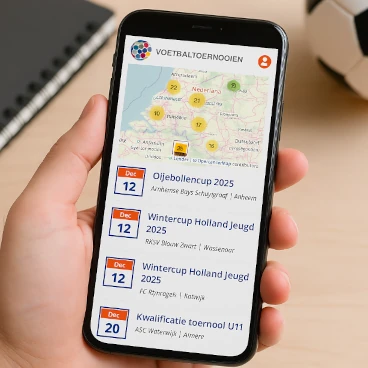 Promotie van een voetbaltoernooi via sociale media en voetbaltoernooien.info