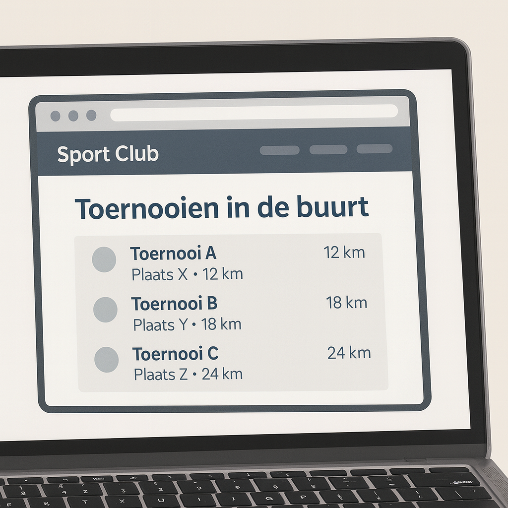 Toernooien in de buurt – Gratis WordPress plugin