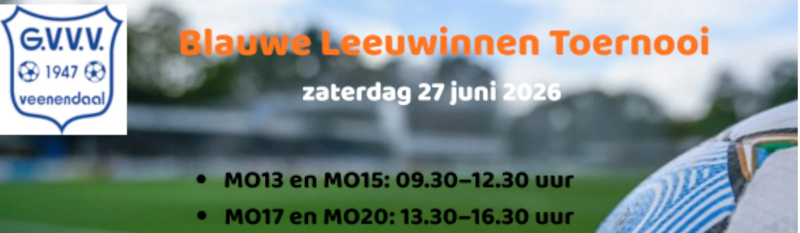 Banner - Blauwe Leeuwinnen Toernooi 2026 - GVVV - Veenendaal