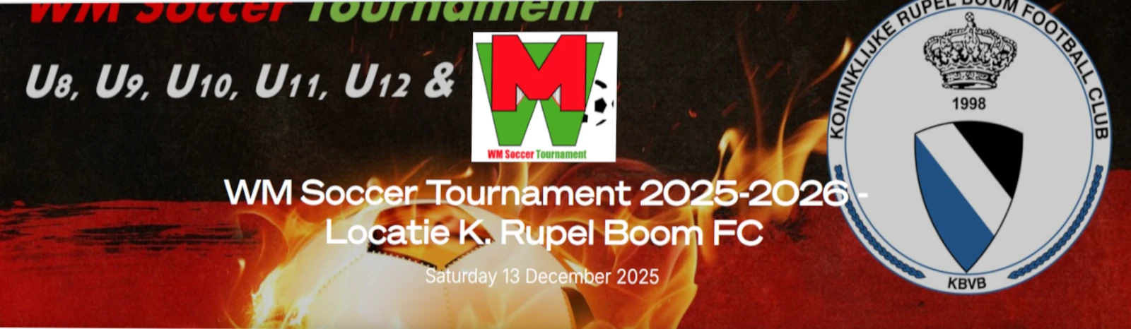 Banner - WM Soccer Tournament Locatie K. Rupel Boom FC 2026 - WM Soccer Events - Affligem