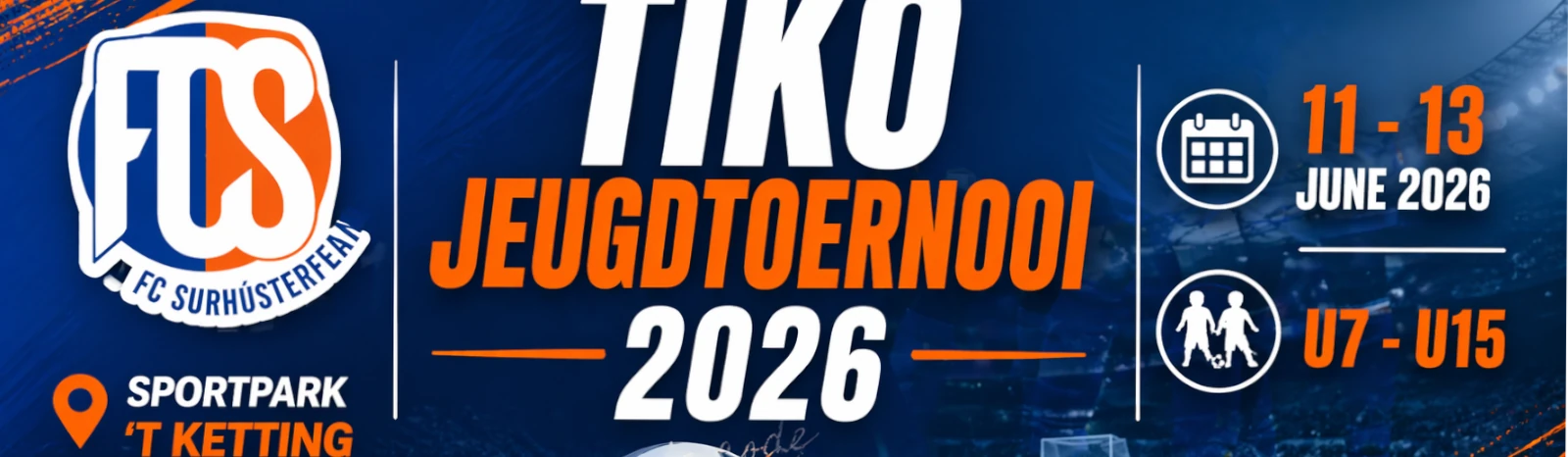 Banner - MO13-2 - Tiko Jeugdvoetbal toernooi 2026 - FC Surhústerfean - Surhuisterveen