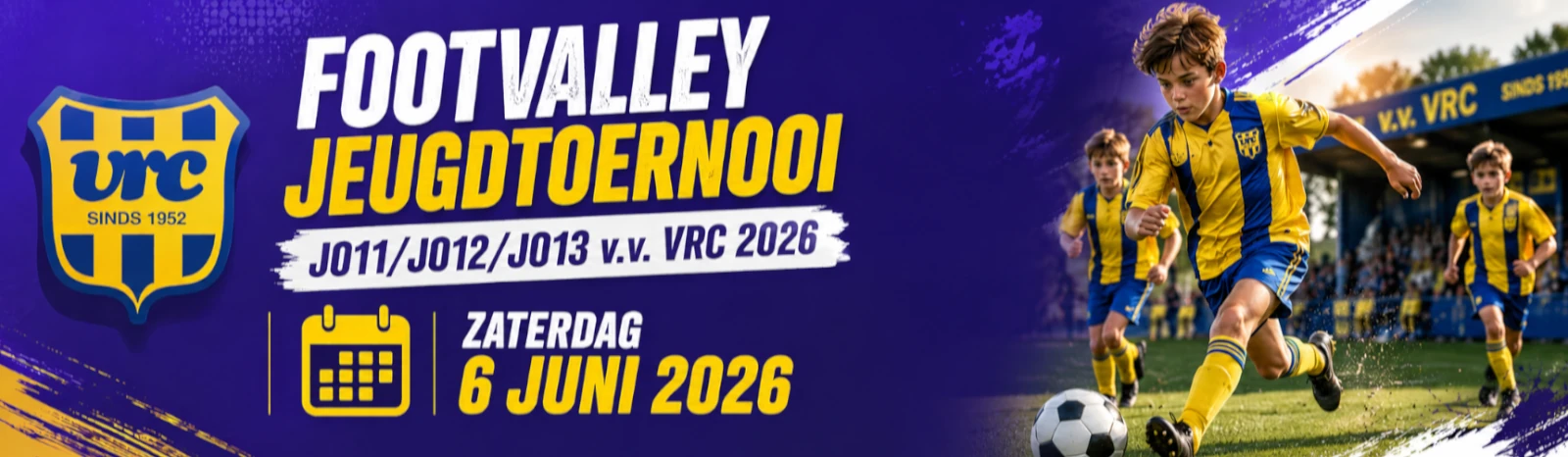 Banner - JO10 - VRC Footvalley Jeugdtoernooi 2026 - vv. VRC - Veenendaal