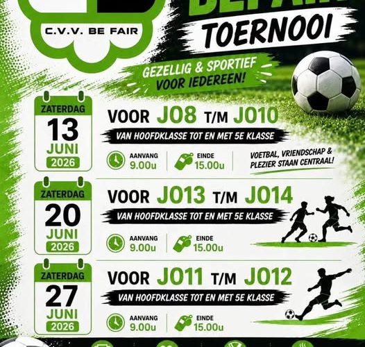 Banner - CVV Be Fair Toernooi 2026 - CVV Be Fair - Waddinxveen