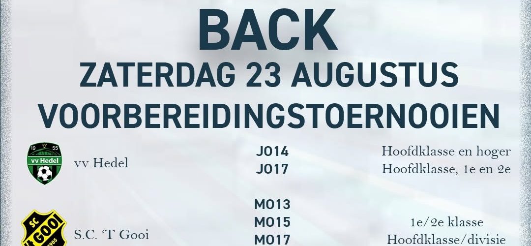 Banner - Voorbereidingstoernooien 2026 - Tournaments-NL - Hedel